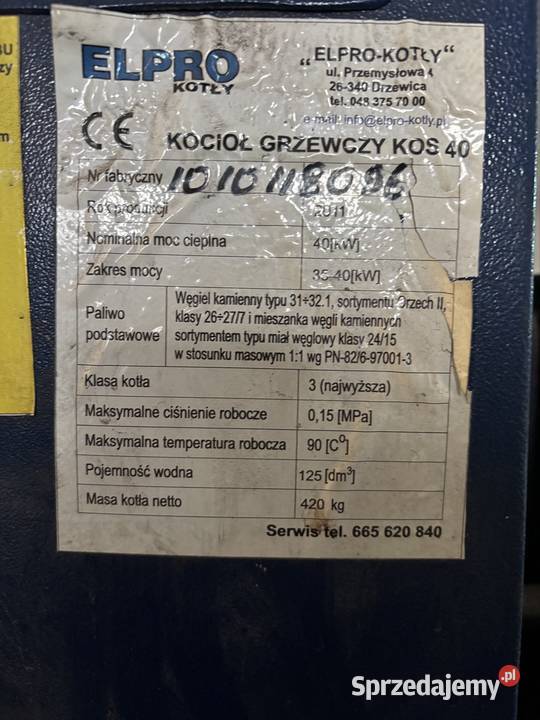 Piec Kocioł ELPRO KOS 40KW Wiewiórów
