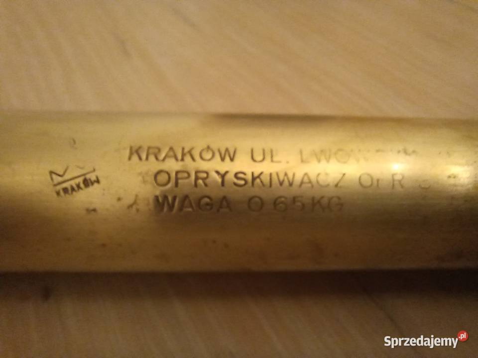 Zabytkowy mosiężny opryskiwacz Kraków Or R 3 Piastów
