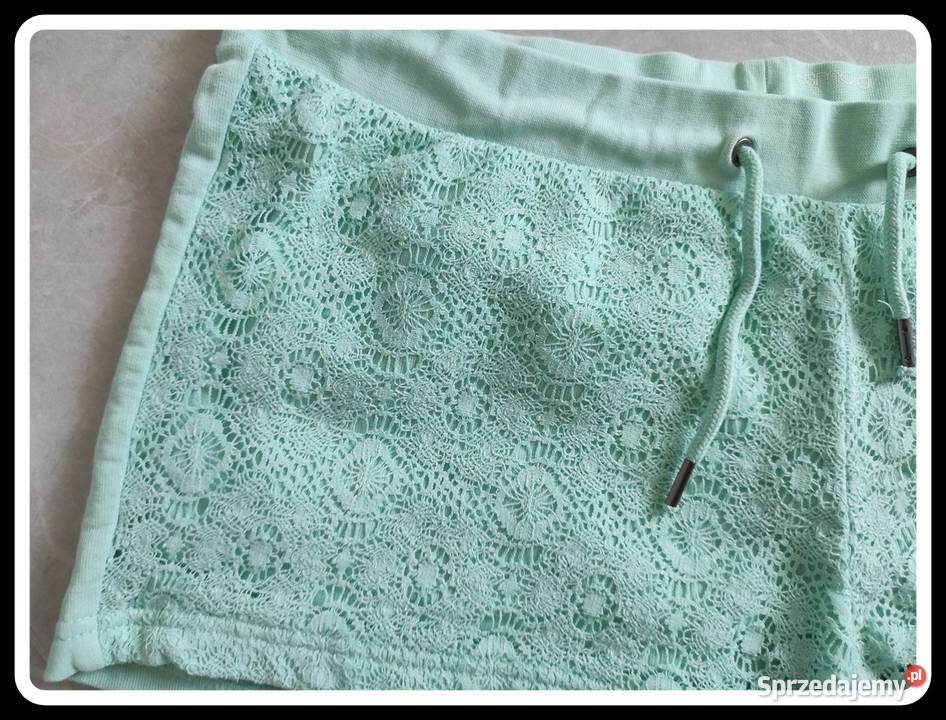Esmara miętowe szorty z koronką 40 L 42 XL zielony Płock sprzedam