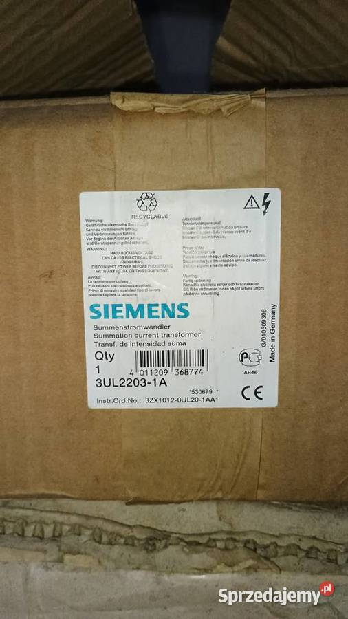 SIEMENS przekładnik prądowy 322031A 120mm 03A Pszenno sprzedam