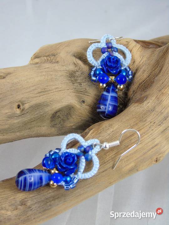 Kolczyki koronkoweróżne kolory małopolskie Wiśniowa sprzedam