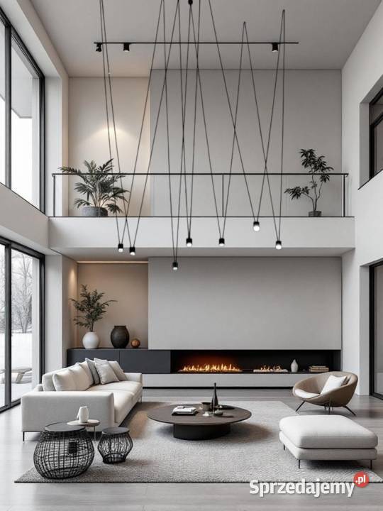 Nowoczesna długa lampa wiszaca do wysokiego Rzeszów