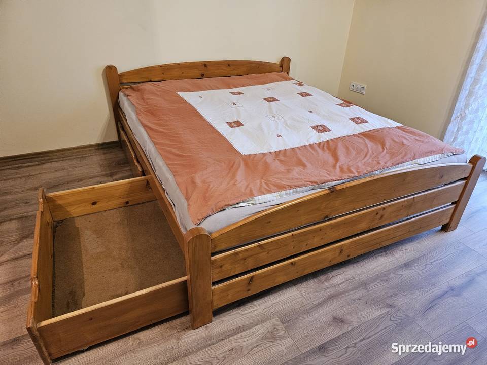Sypialnia łóżko 160x200 komoda sosna 160cm śląskie Pogrzebień