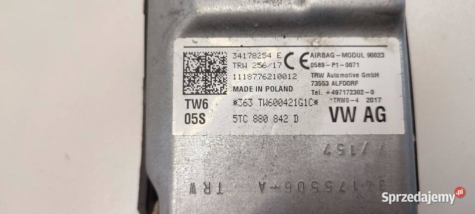 VW TIGUAN II PODUSZKA KOLANOWA AIRBAG 5TC880842D