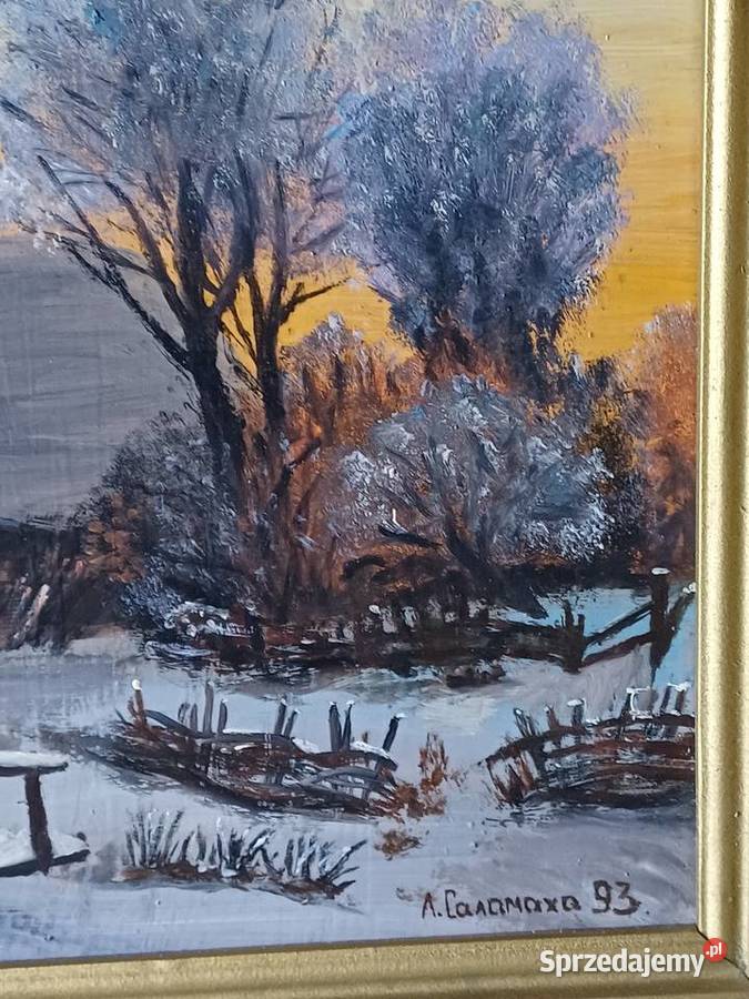 vintage obraz olejny na dykcie