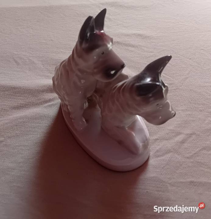 Figurka dwa teriery szkockie Grafenthal autor Koźminek