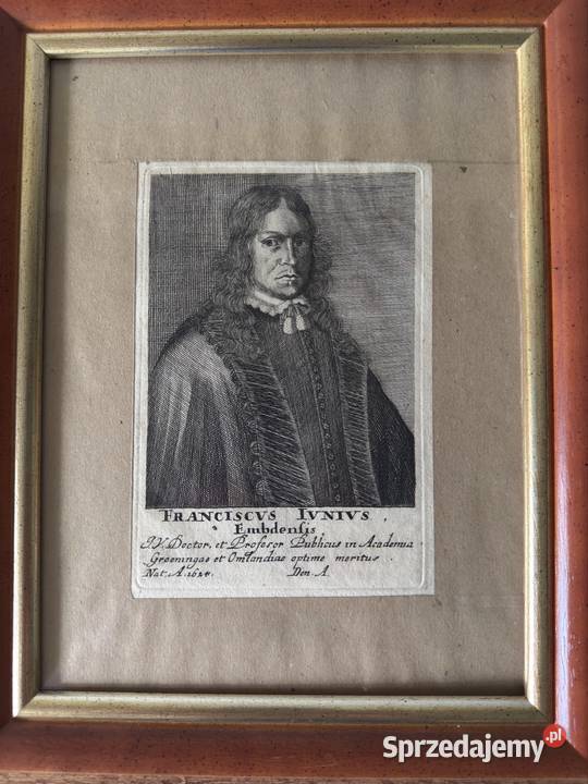 Antyczny Miedzioryt Portret Franciscus Junius Czerwionka-Leszczyny
