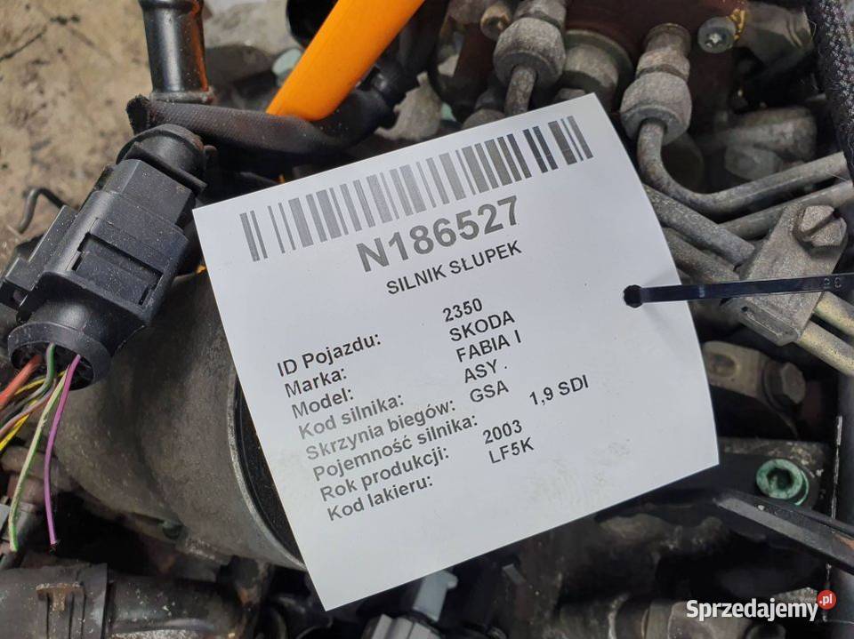 SILNIK SŁUPEK SKODA FABIA I ASY osobowe Pozostałe Lipno