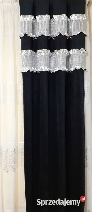 Zasłony welurowe cyrkonie i falbanki Mława
