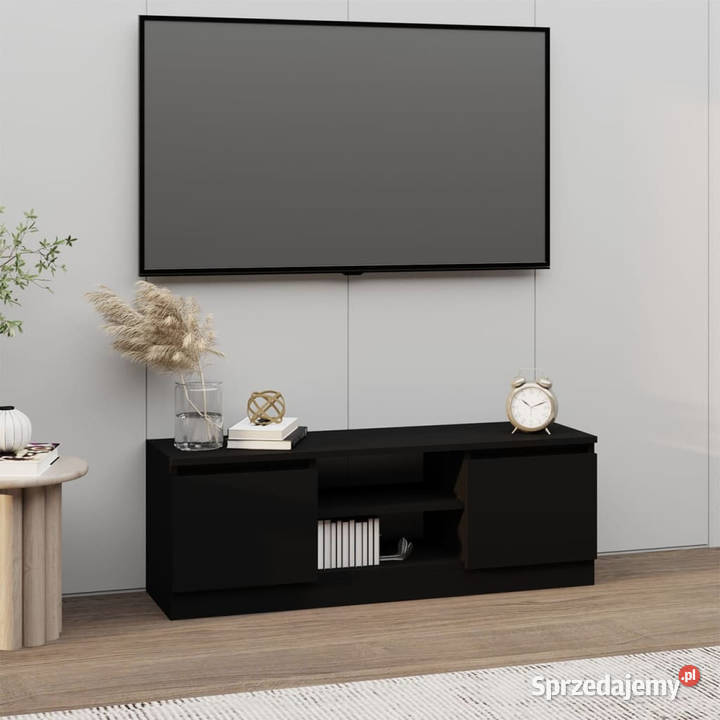 Szafka pod TV z drzwiczkami czarna 102x30x36 sprzedam