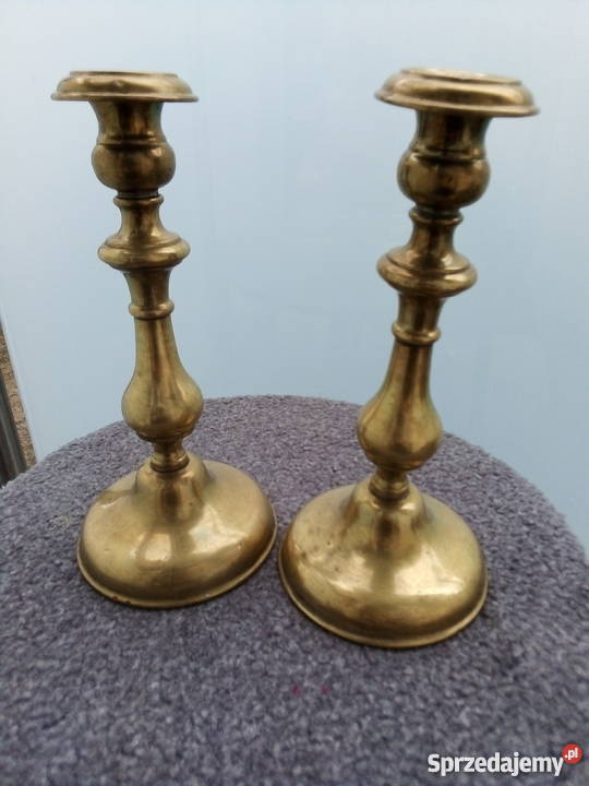 Stare mosiężne świeczniki Września sprzedam