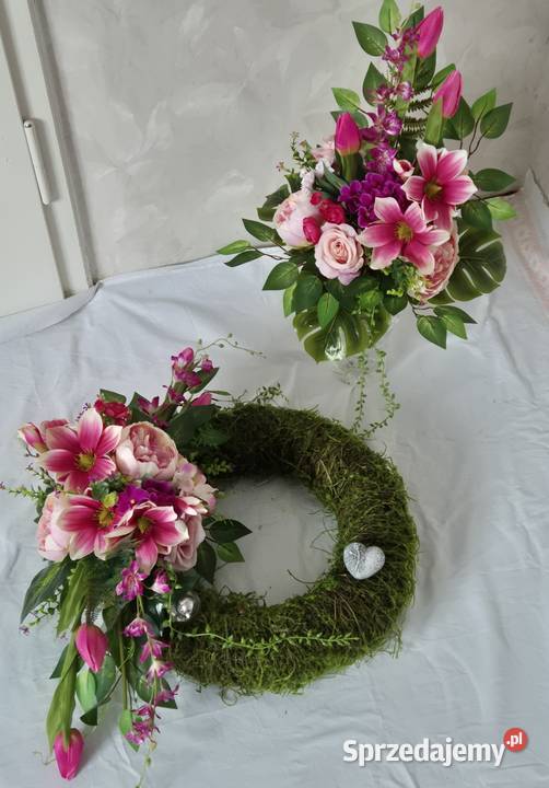 Dekoracja nagrobna stroik kompozycja na cmentarz Pleszew