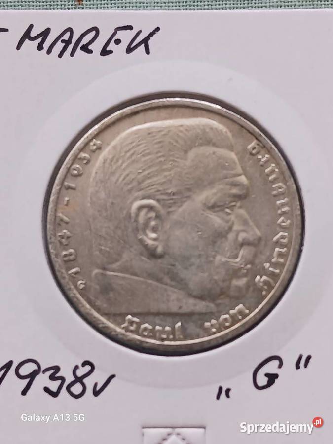 5 Marek Niemcy 1938 rPaul von Hindenburg men G 1 wielkopolskie Konin