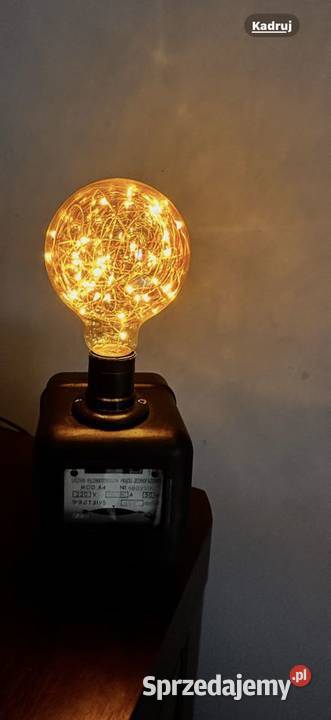 Lampa stołowa z licznika prądu unikat rękodzieła wielkopolskie Lubasz
