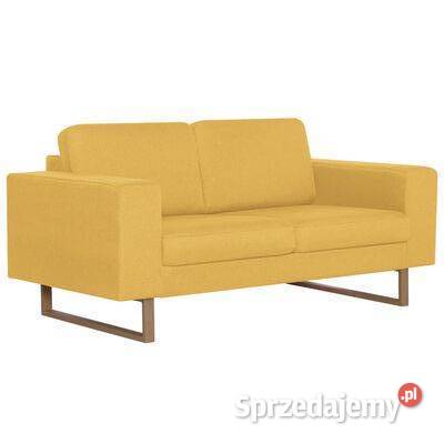 vidaXL Sofa 2osobowa tapicerowana tkaniną żółta Warszawa