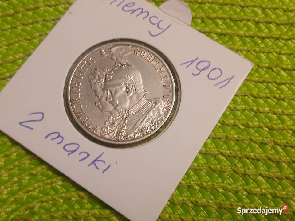 moneta srebrna Niemiec 2 marki z 1901r Łomża