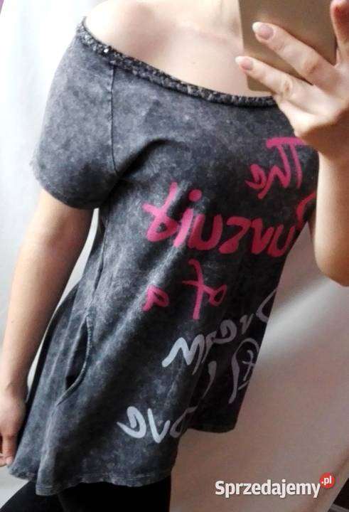 Bluzka bawełniana z nadrukiem Denim rozmiar S Rzeszów