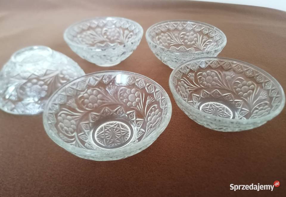 Miseczkisalaterki szklane bogato szlifowane łódzkie Łódź