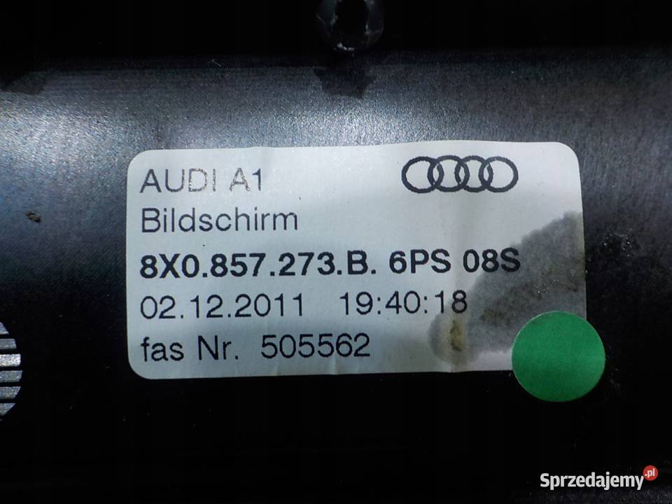 AUDI A1 8X 16 TDI 12r 3D wyswietlacz 8X0857273B osobowe mazowieckie Suków