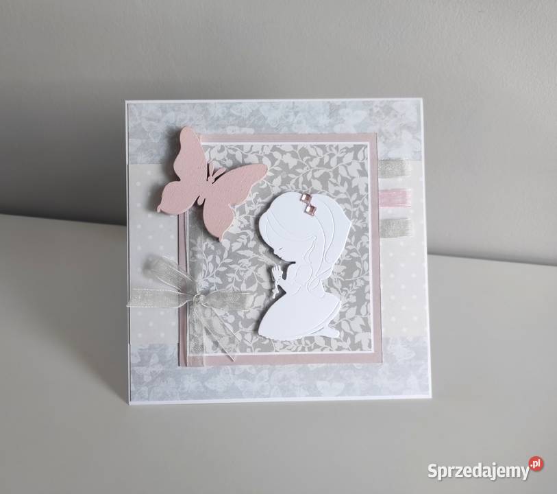 Kartka ręcznie robiona Komunia Święta handmade 5 Łódź