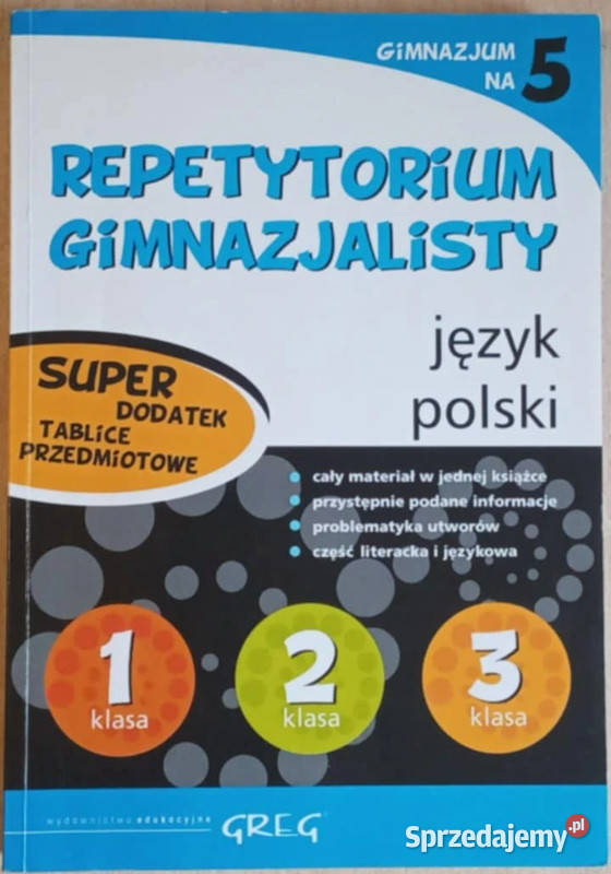 Repetytorium gimnazjalisty język polski klasa 1 język polski Aleksandrów Łódzki sprzedam