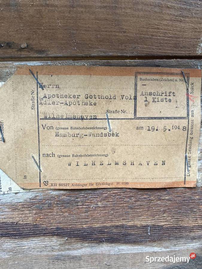 Stara poniemiecka wojenna aptekarska skrzynia Antyki
