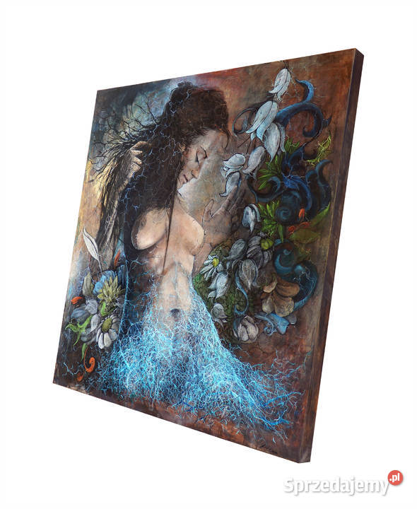 Akt fantasy obraz malowany na betonowym wielkopolskie Bojanowo