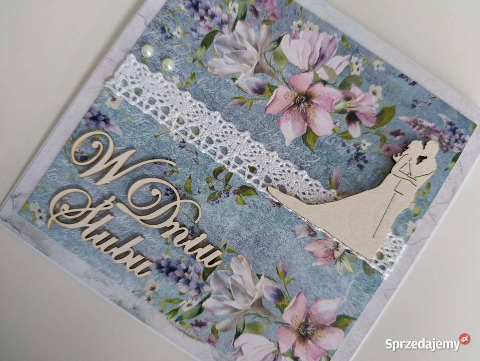 Kartka ręcznie robiona na Ślub handmade