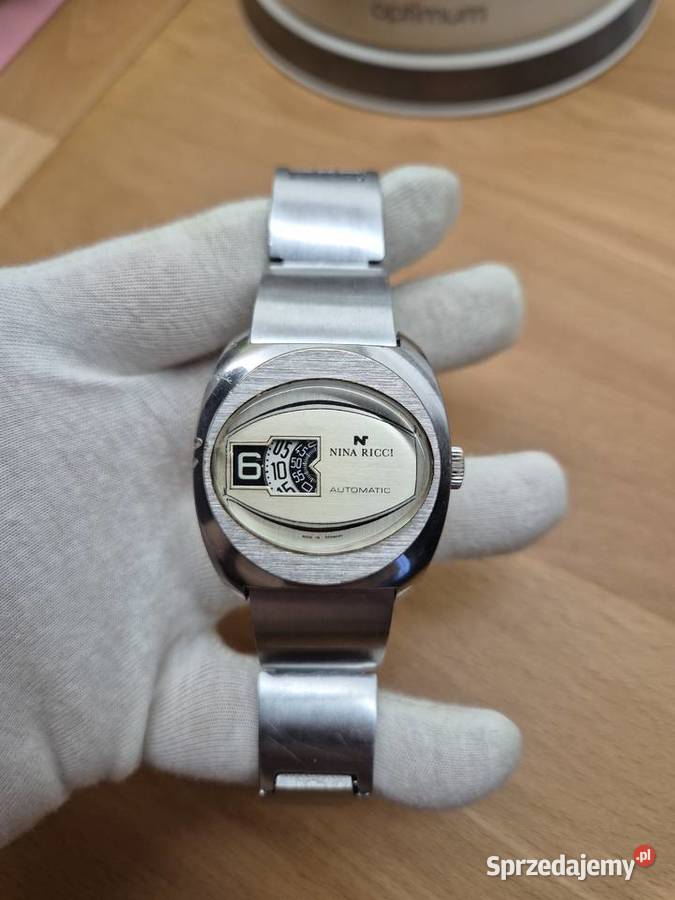 Rzadki automatyczny zegarek vintage XXw Nina Chorzów