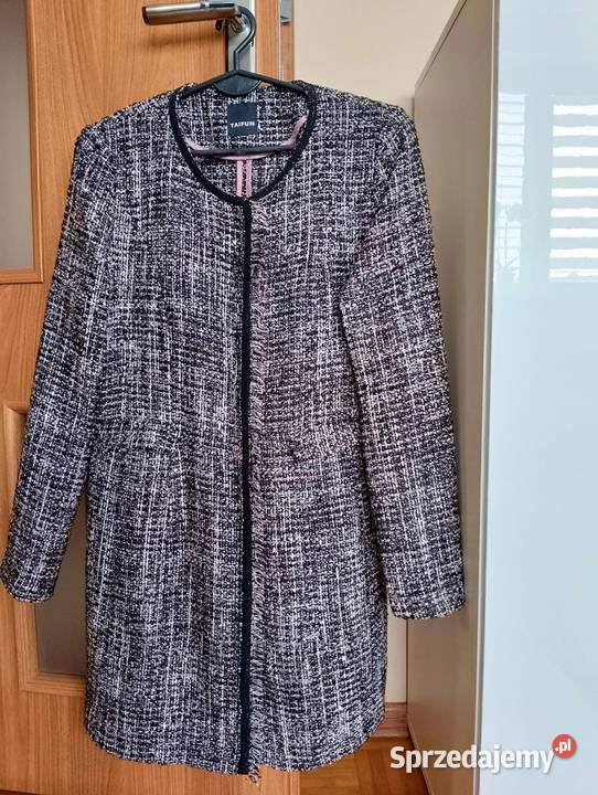 STYLOWY płaszczyk damski zatrzaski frędzelki S M