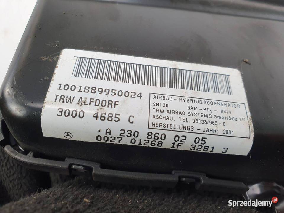 PODUSZKA AIRBAG MERCEDES SL500 R230 A2308600205
