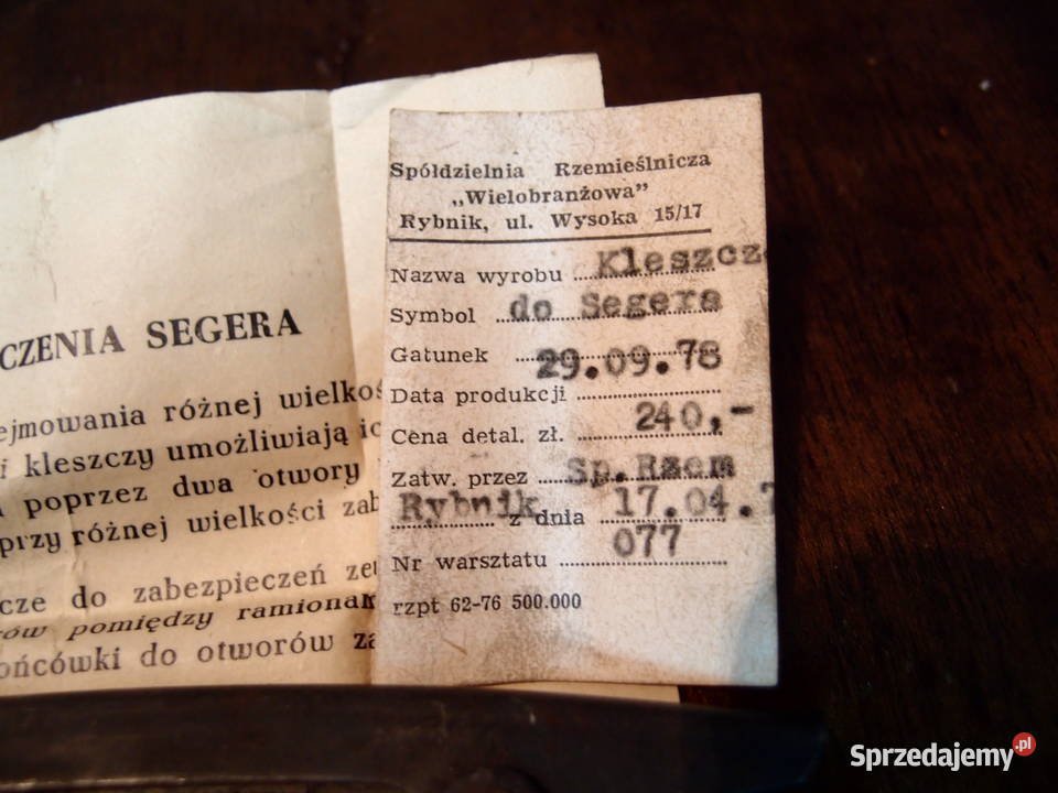 Uniwersalne szczypce segera proste długość195mm łódzkie Łódź