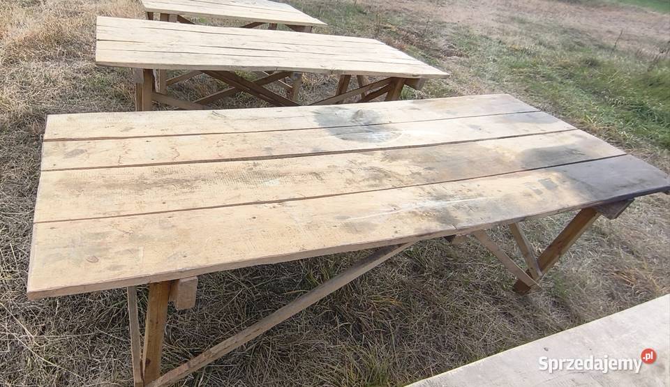 Stoły drewniane kozłowe ogniskowe lubelskie Radzyń Podlaski sprzedam