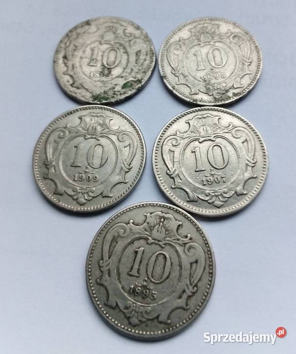 AUSTRIA10 HELLER1895 r 3 SZTUK1909 r1907 r Numizmatyka