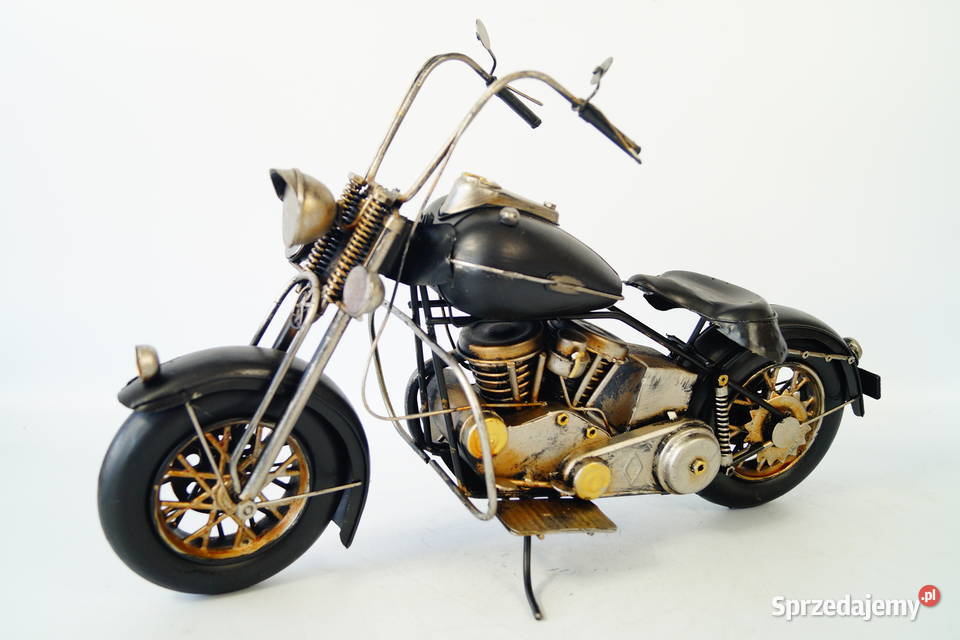 Metalowy pojazd czarny motocykl harley dekoracja Gizałki