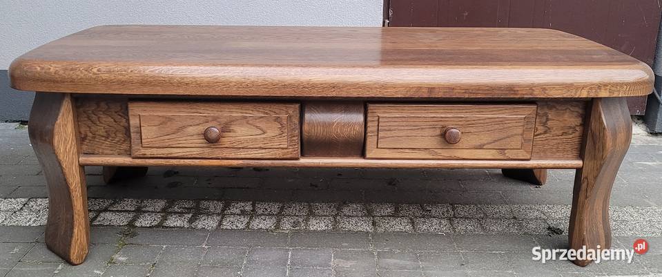 Ława dębowa z szufladami i grubym blatem Dom i Ogród Zamość sprzedam