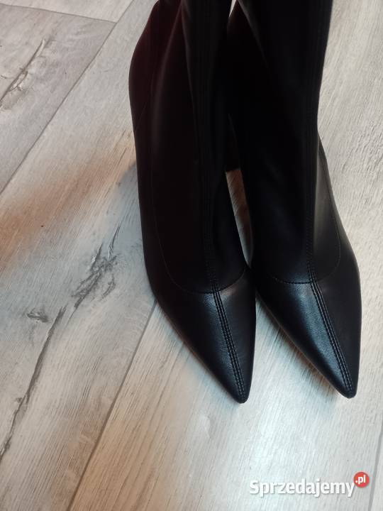 4142 Czarne Biznesowe Botki wieczorowe na 27cm Kraków sprzedam