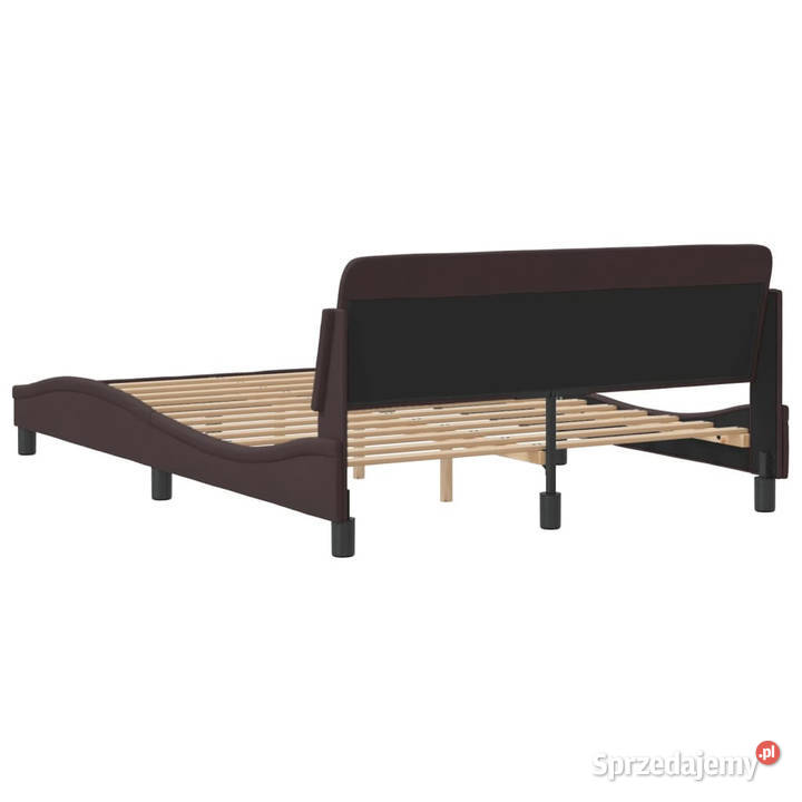 Rama łóżka bez materaca ciemnobrązowa tkaniną 125cm mazowieckie