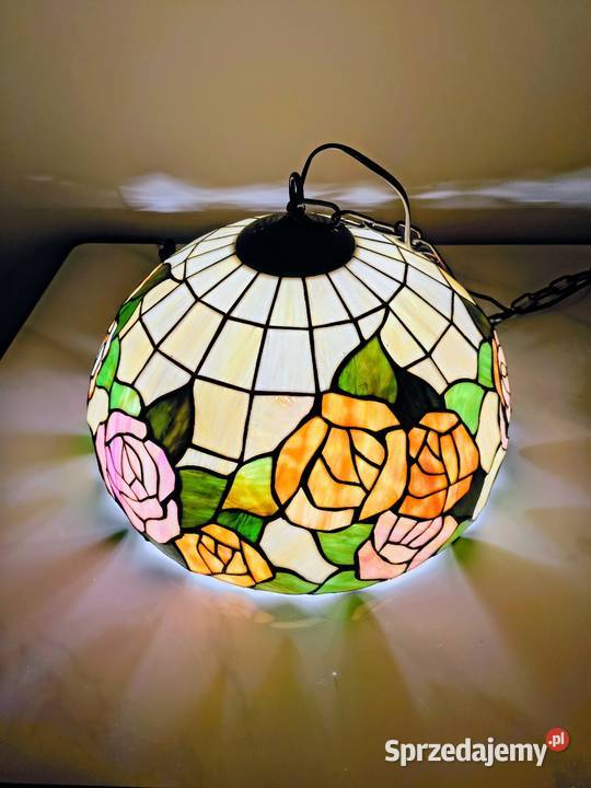Tiffany lampa wisząca witrażowa kwiaty Lampy wiszące