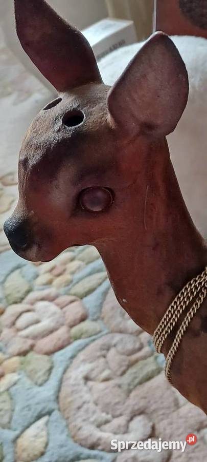 sarna figurka flokowana stara Heissner sprzedam