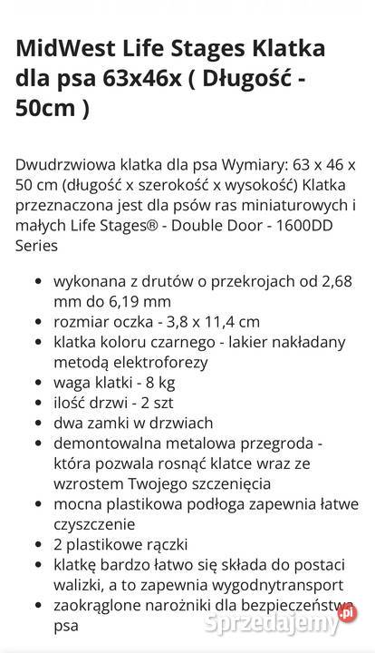 Nowa Klatka psa kota Sosnowiec