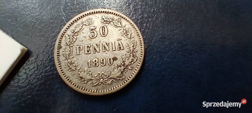 Stare monety 50 pennia 1890 Finlandia srebro podkarpackie Lesko