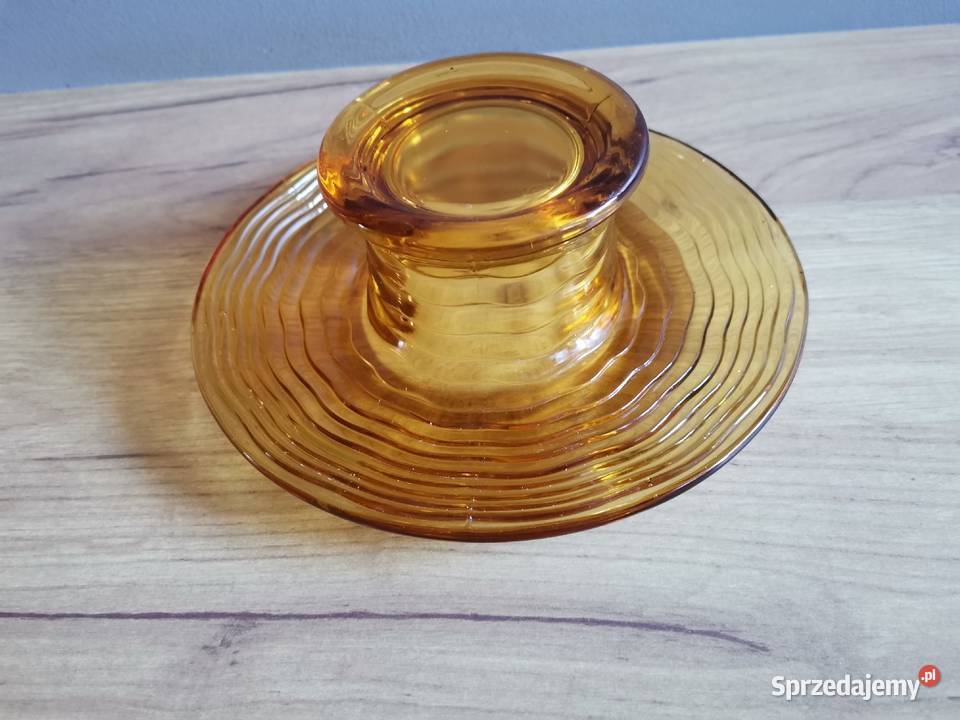 Stary wazon ikebana szkło miodowe Katowice