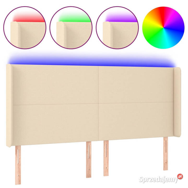 Zagłówek do łóżka z LED kremowy 163x16x118128 mazowieckie Warszawa