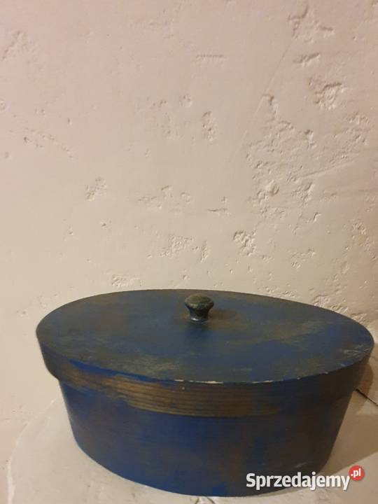 PUDEŁKO SZKATUŁKApokrywka drewno niebieskie Lublin