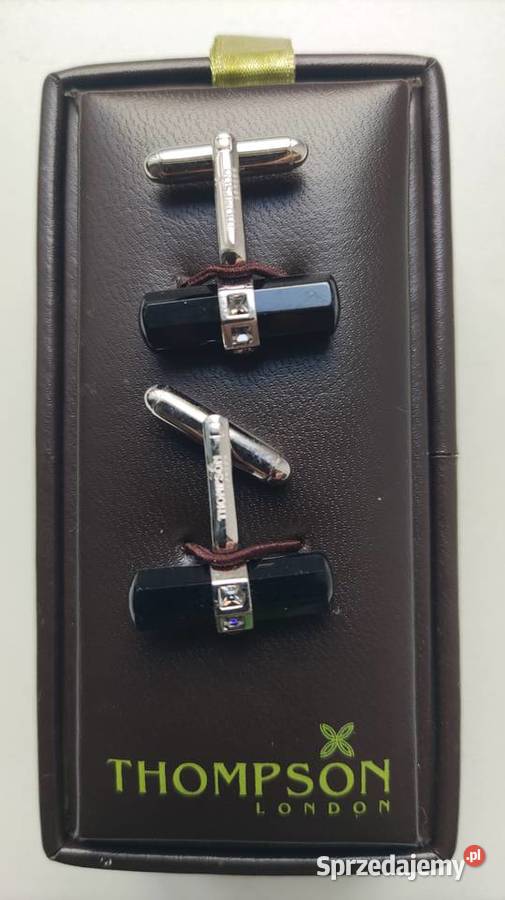 Spinki do mankietów srebro cyrkonia onyks srebro Szczecin