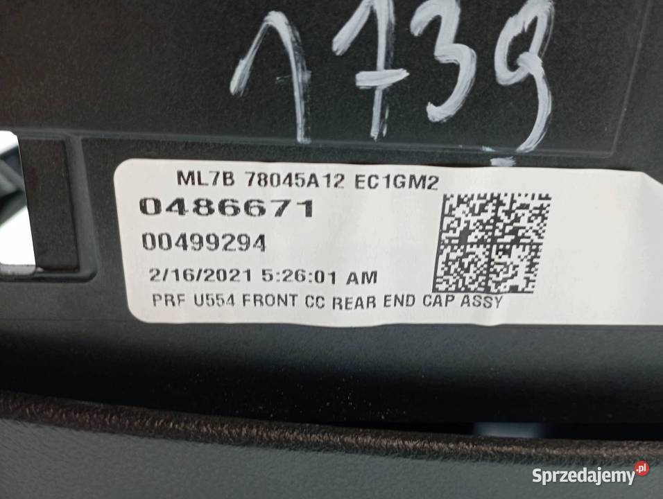 OSŁONA TYLNA TUNELU CUP HOLDER ML7B78045A12