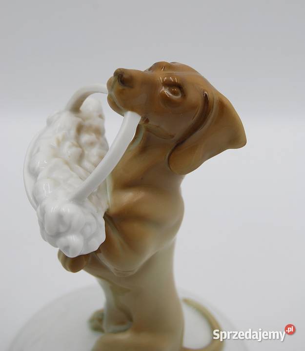 Porcelana Rosenthal figura jamnika z koszem proj Porcelana i szkło Poznań