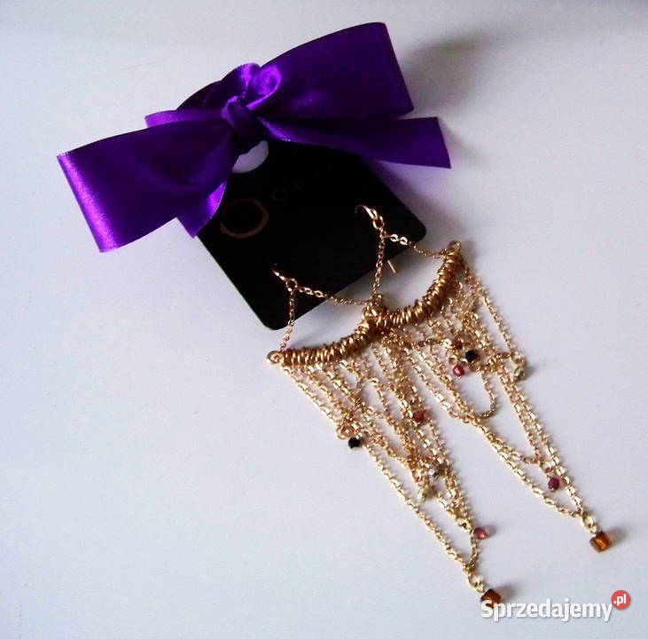 Nowe kolczyki łańcuszek śliczne złoto Kraków