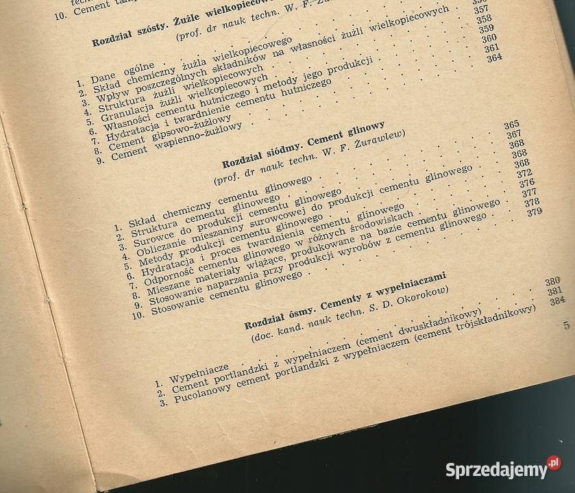 TECHNOLOGIA MATERIAŁÓW WIĄŻĄCYCH 1957 technika Łódź